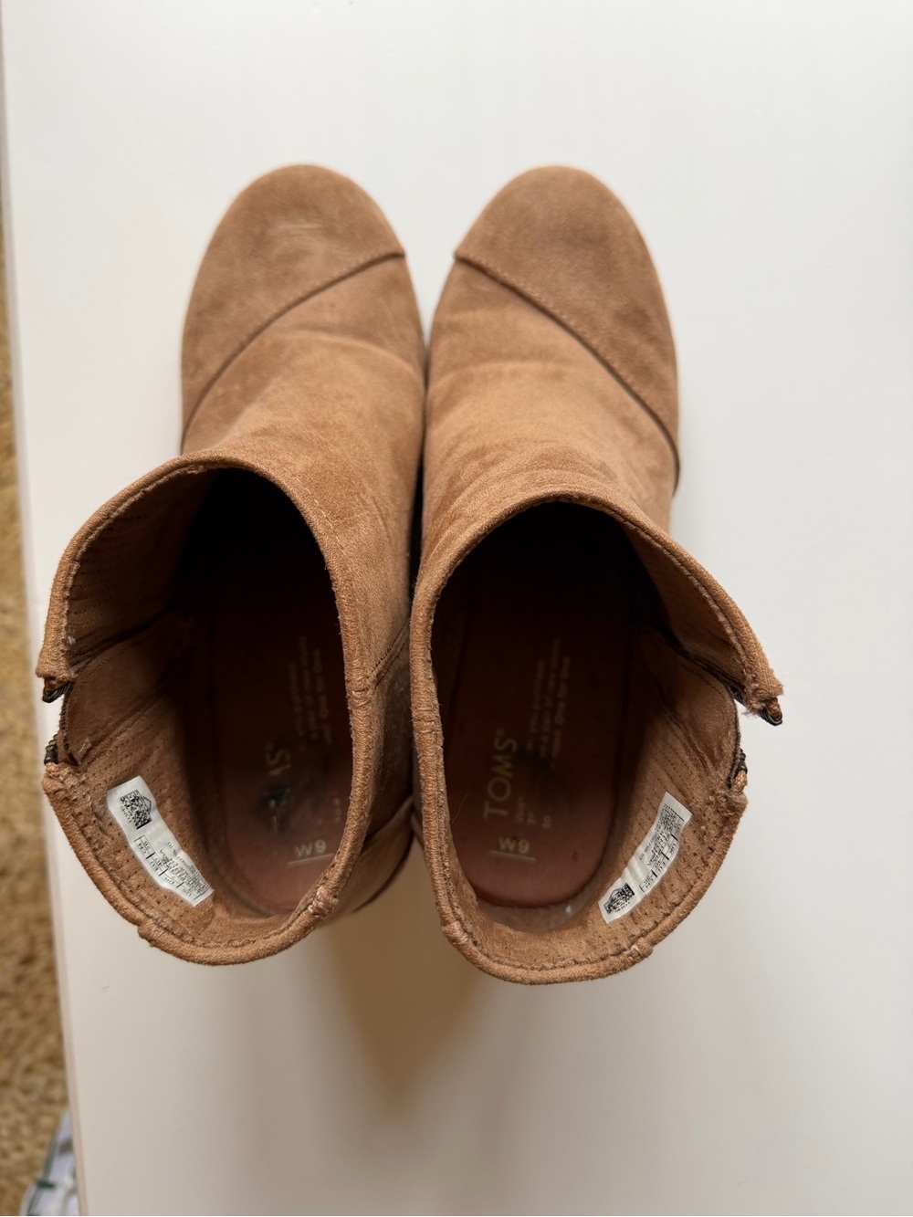 TOMS Tan Suede ankle bootie